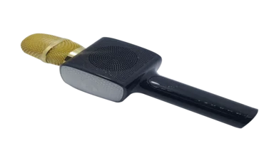 Караоке-микрофон L20 черный с золотом с чехлом 
