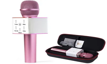 Караоке-микрофон Q9 pink в чехле