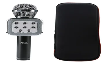 Микрофон-колонка bluetooth WS-1818 Black + Чехол 