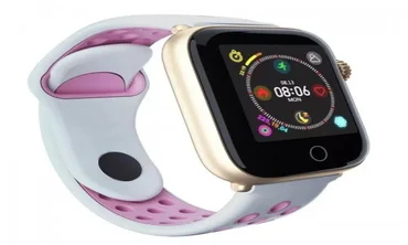 Смарт-часы c пульсометром Z7 Fit White pink (золотой ободок)